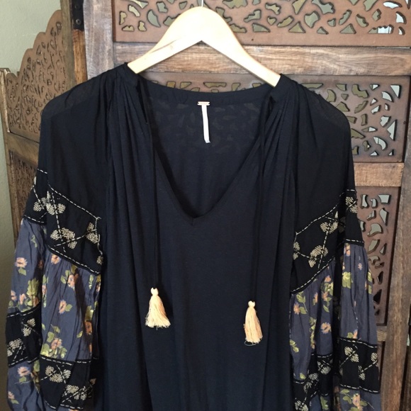 NEW Free People Mix It Up Tunic Black Small - Picture 4 of 6